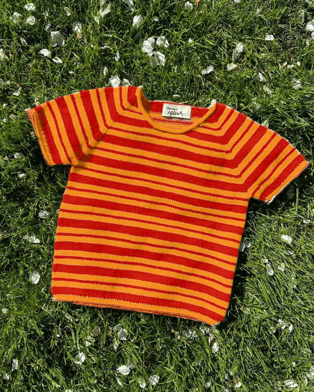 Reimagined pattern in orange and yellow stripes